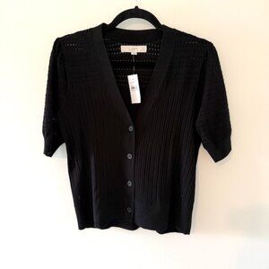 NBW Loft black short sleeve cardigan